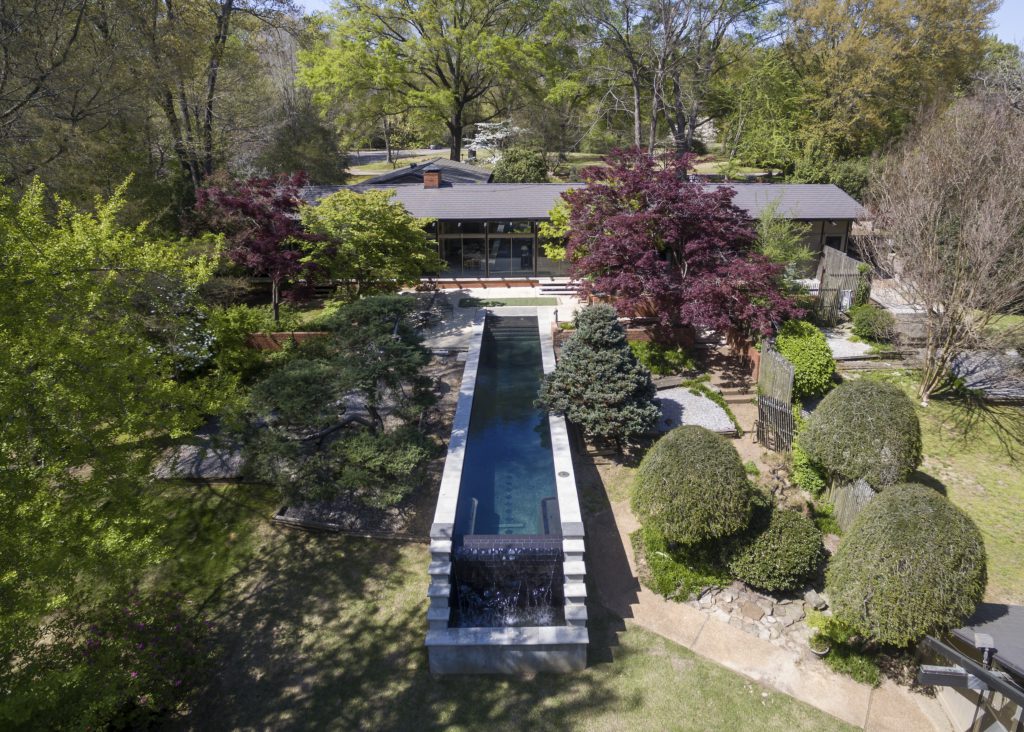 Overhead view of full length walk-in pool