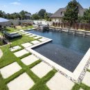 Walk-in garden swimming pool